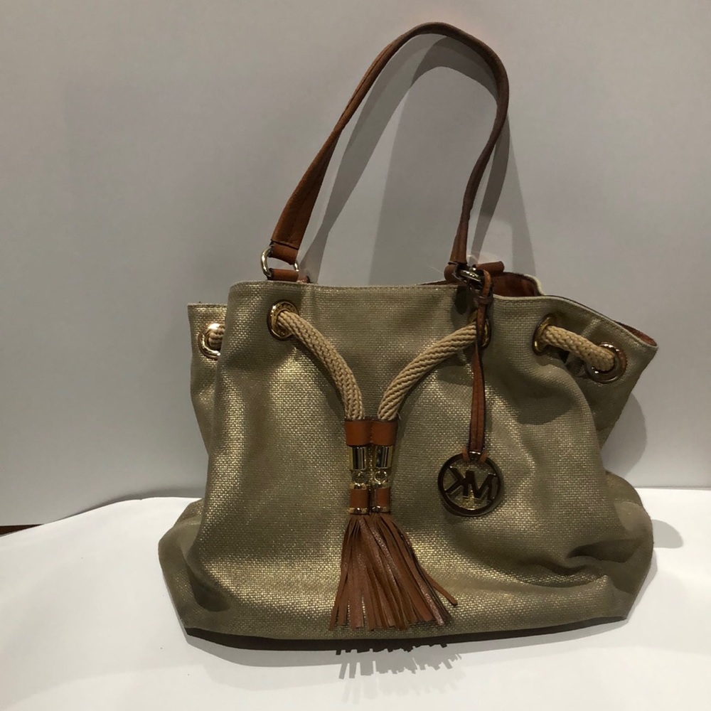 Michael Kors leather and canvas handbag
